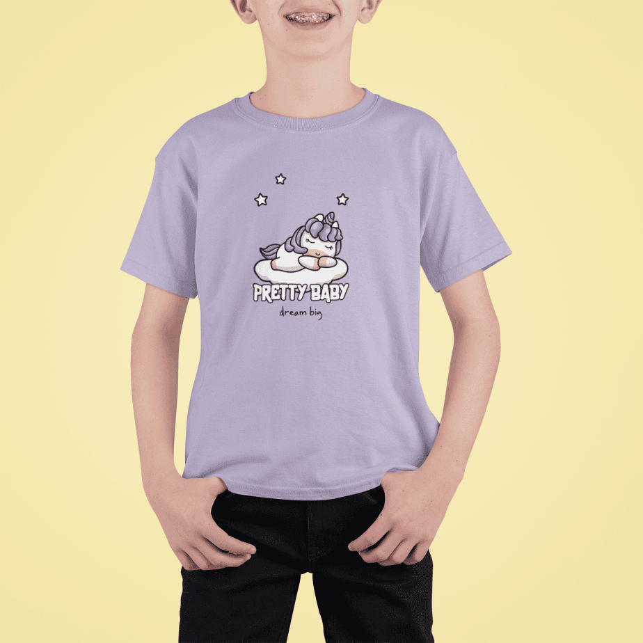 pretty baby dream big round neck 100% cotton t shirt