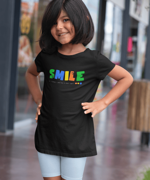 smile it’s always a good day to start again round neck 100% cotton t shirt