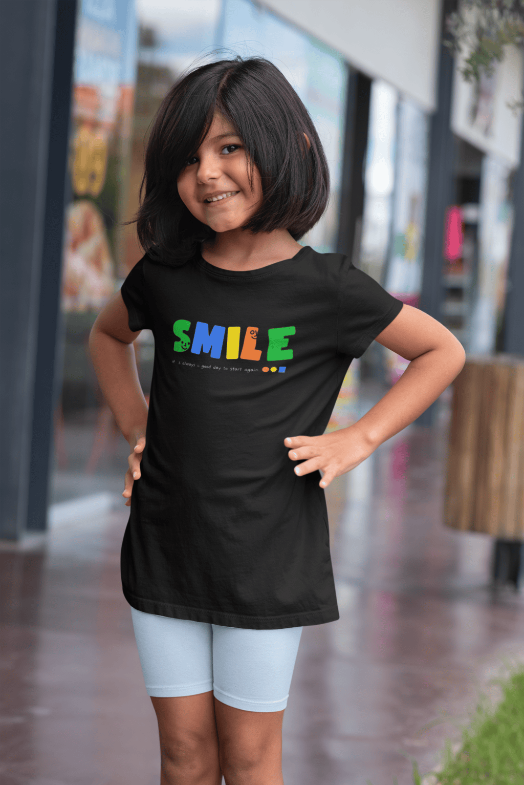 smile it’s always a good day to start again round neck 100% cotton t shirt