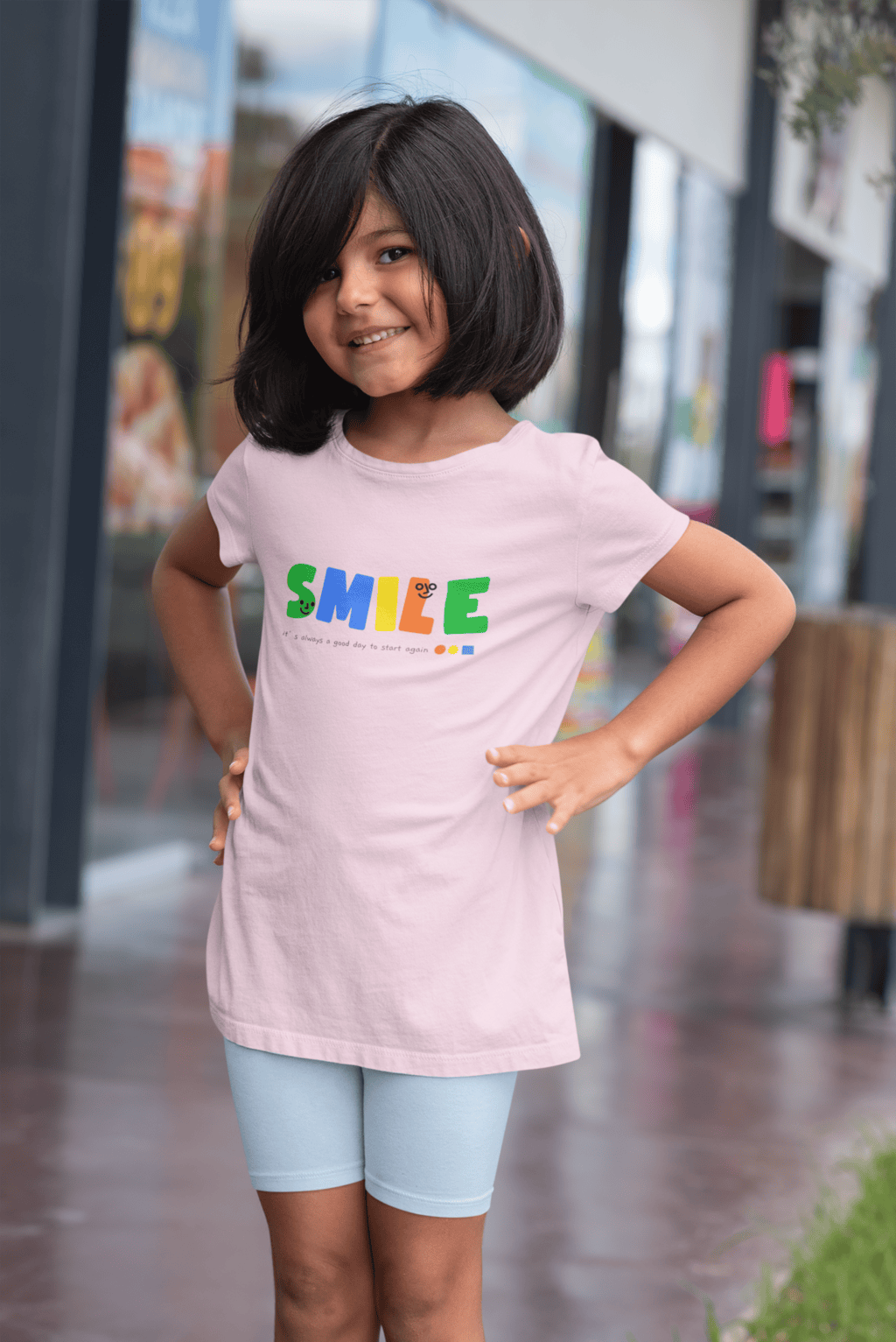 smile it’s always a good day to start again round neck 100% cotton t shirt