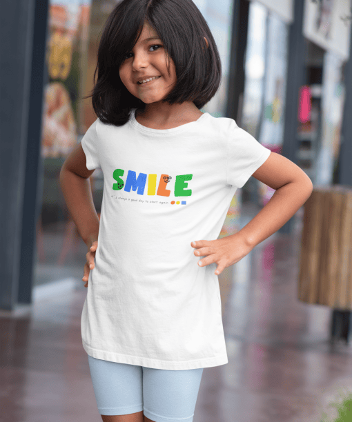 smile it’s always a good day to start again round neck 100% cotton t shirt