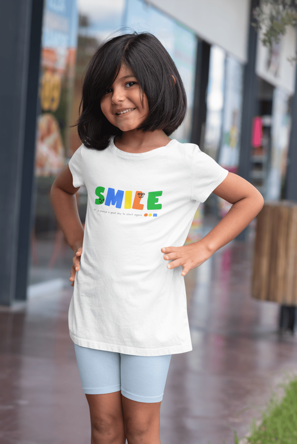 smile it’s always a good day to start again round neck 100% cotton t shirt