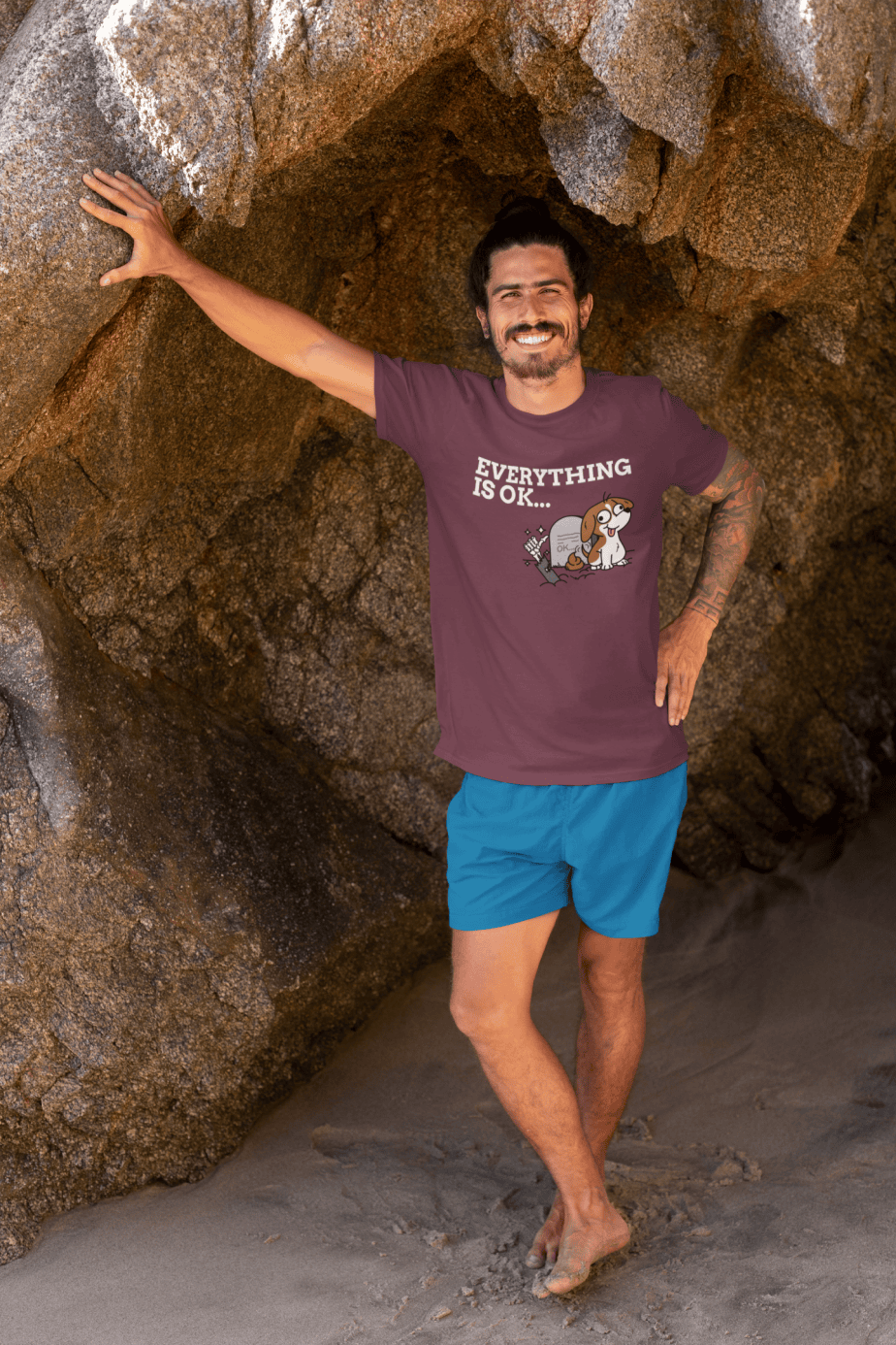 everything is ok half sleeve unisex cotton t shirt