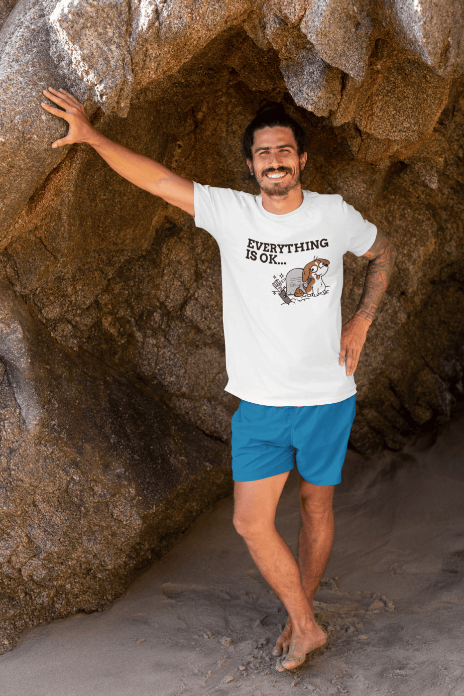 everything is ok half sleeve unisex cotton t shirt