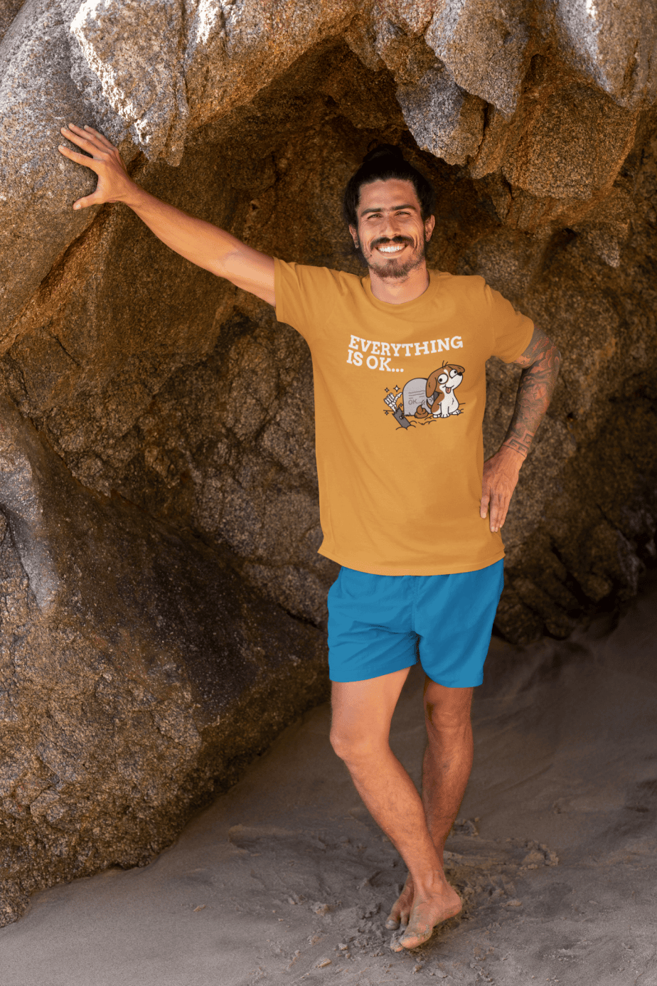 everything is ok half sleeve unisex cotton t shirt