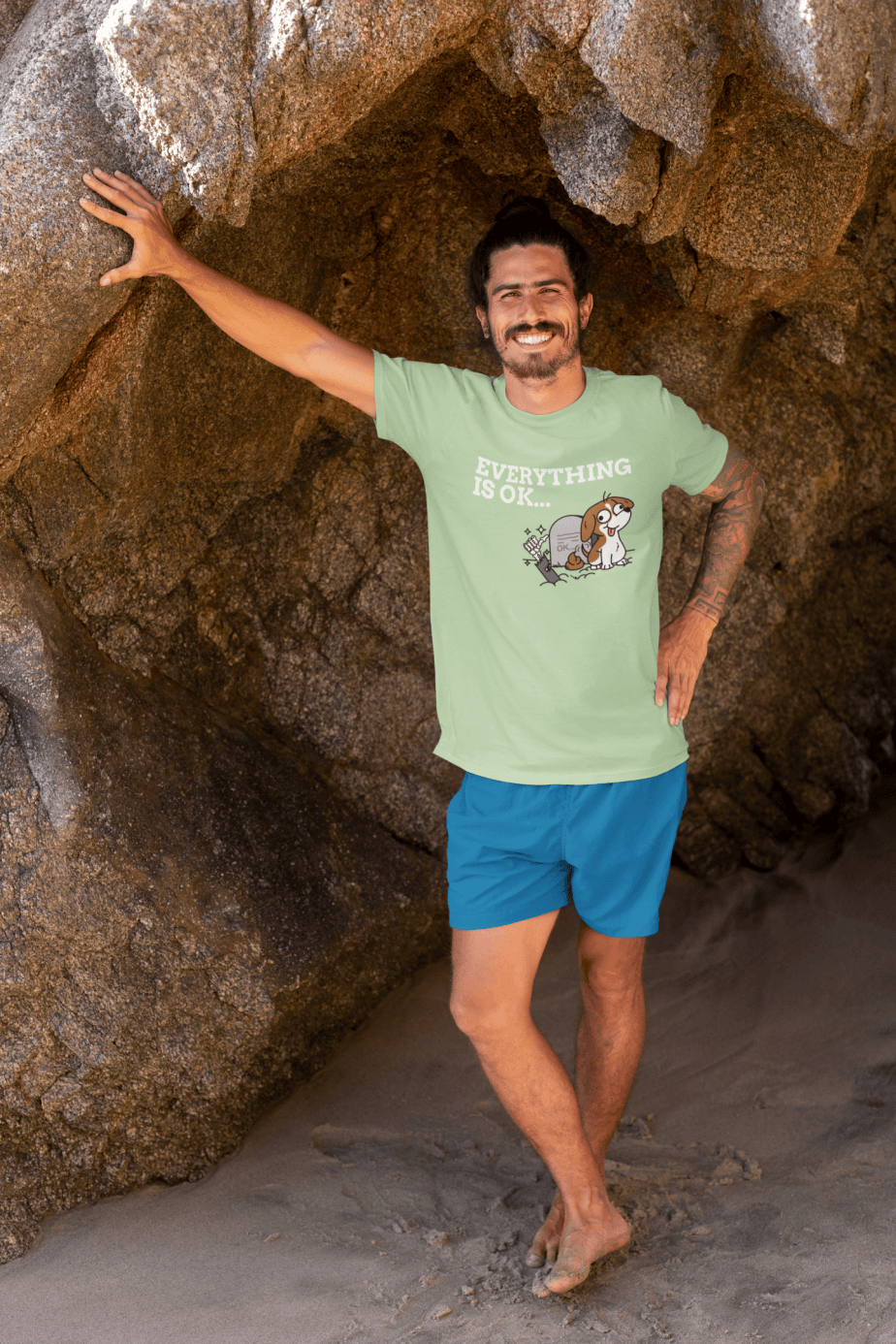 everything is ok half sleeve unisex cotton t shirt