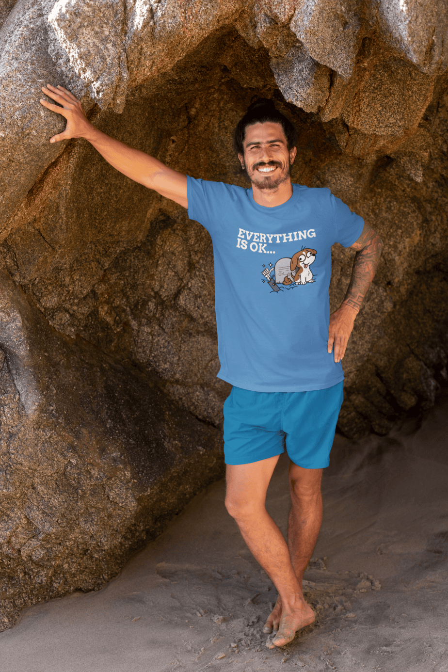 everything is ok half sleeve unisex cotton t shirt