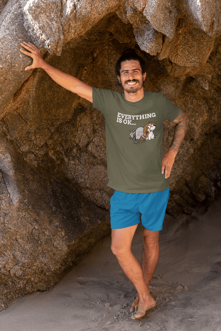 everything is ok half sleeve unisex cotton t shirt