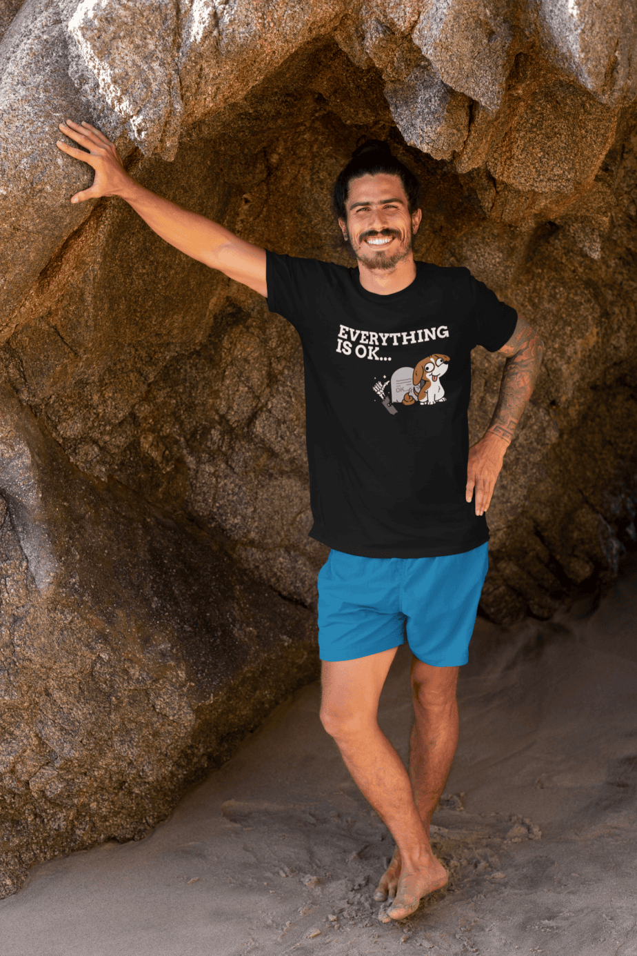 everything is ok half sleeve unisex cotton t shirt