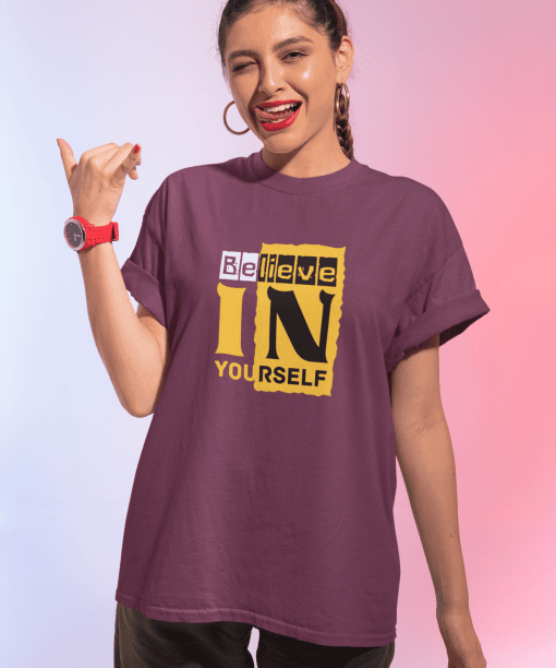 belive in yourself half sleeve unisex cotton t shirt