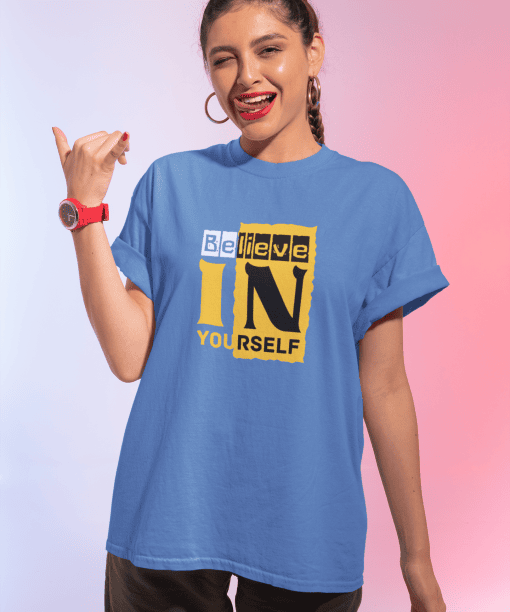 belive in yourself half sleeve unisex cotton t shirt