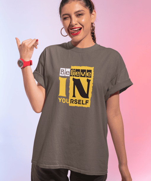 belive in yourself half sleeve unisex cotton t shirt