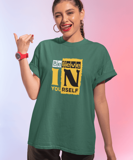 belive in yourself half sleeve unisex cotton t shirt