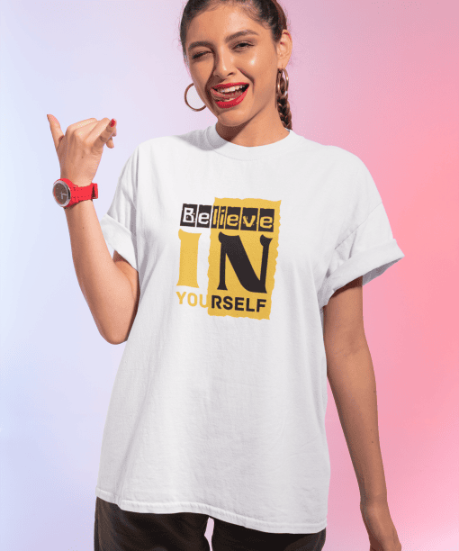 belive in yourself half sleeve unisex cotton t shirt