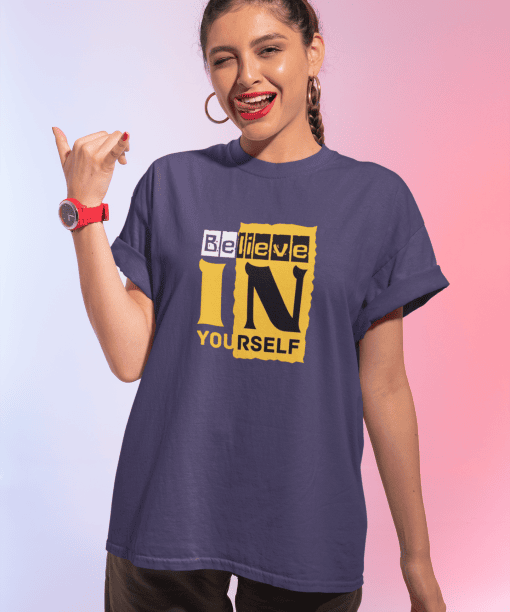 belive in yourself half sleeve unisex cotton t shirt