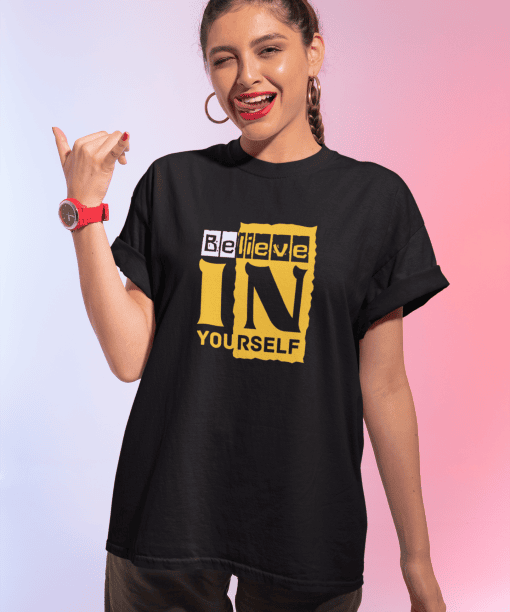 belive in yourself half sleeve unisex cotton t shirt