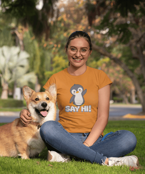 say hi half sleeve unisex cotton t shirt
