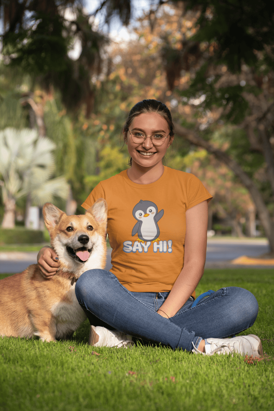 say hi half sleeve unisex cotton t shirt