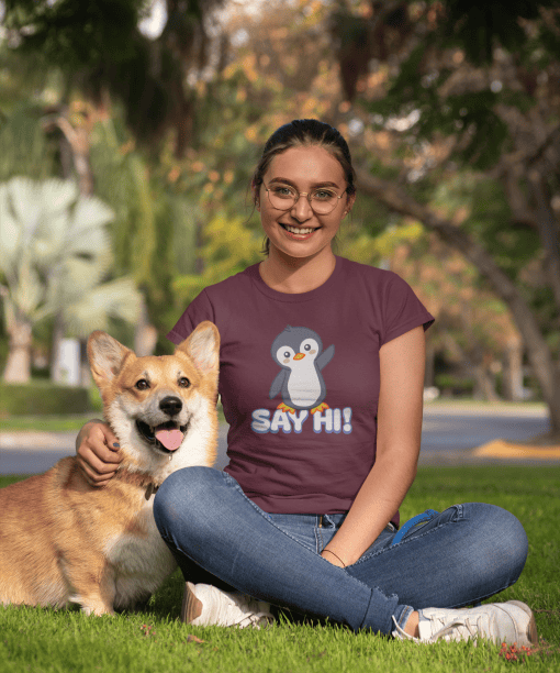 say hi half sleeve unisex cotton t shirt