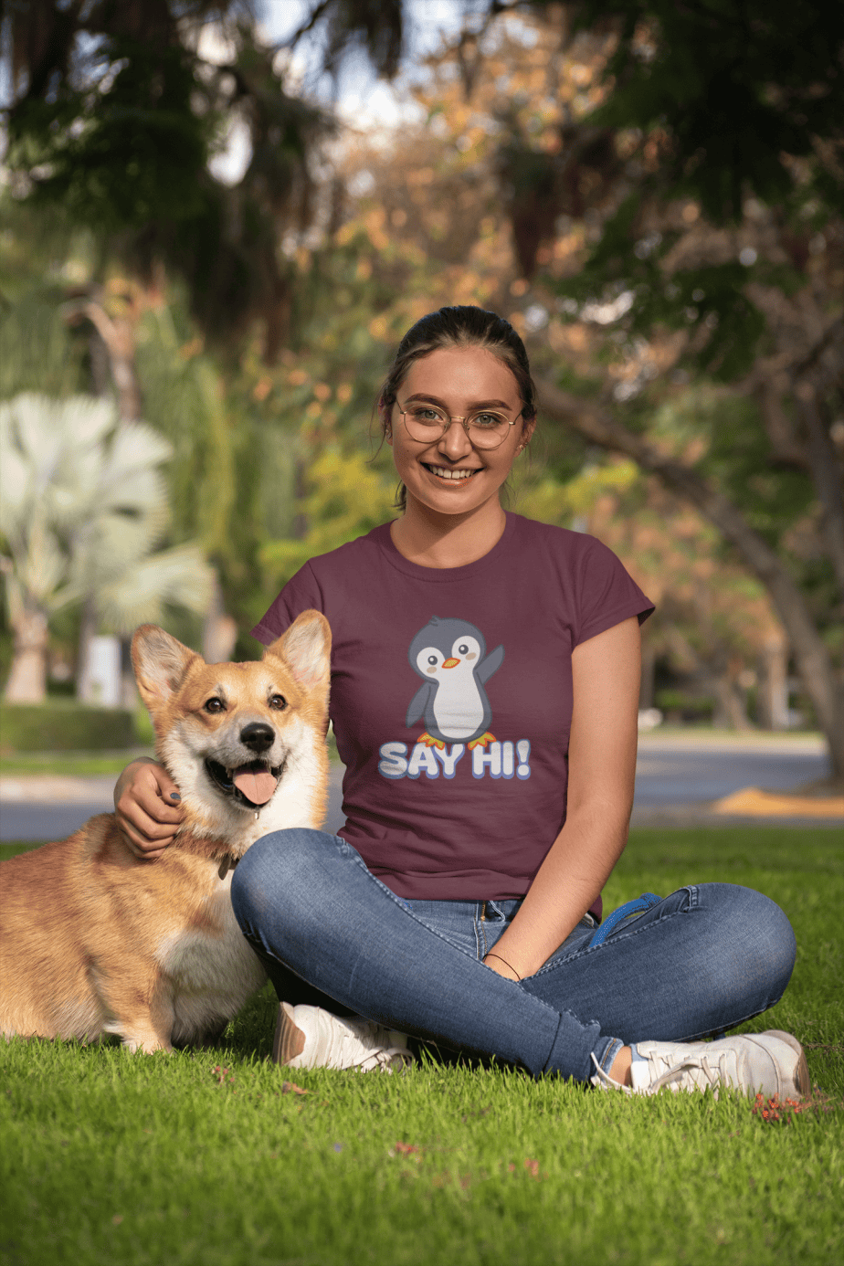 say hi half sleeve unisex cotton t shirt