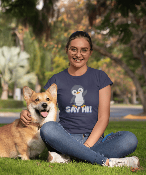 say hi half sleeve unisex cotton t shirt