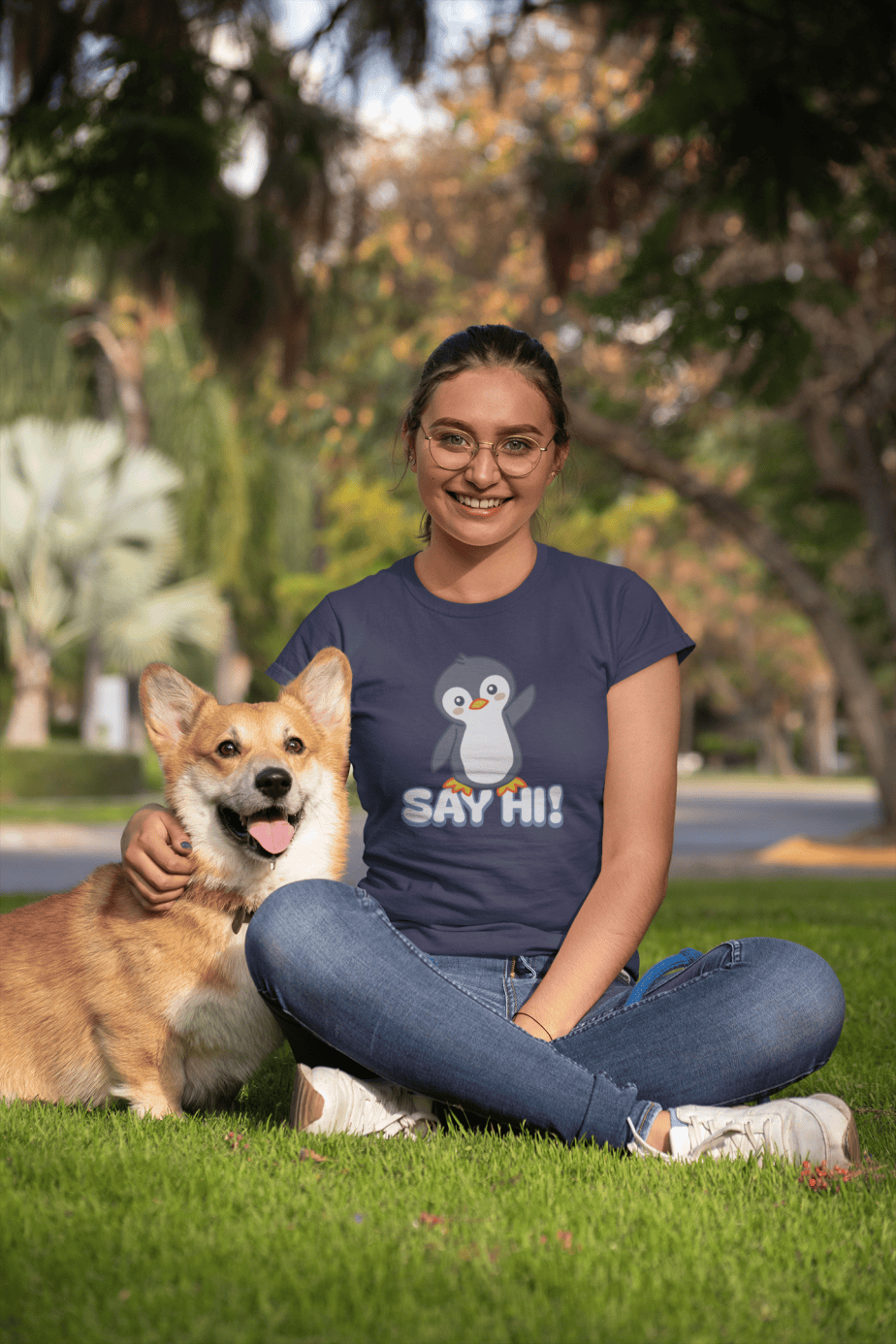 say hi half sleeve unisex cotton t shirt
