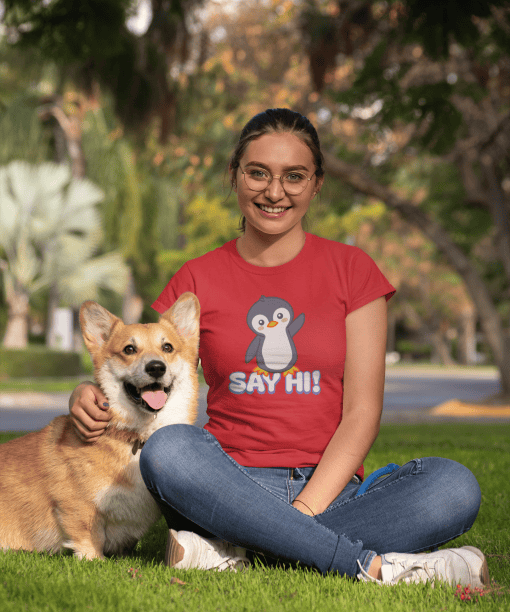 say hi half sleeve unisex cotton t shirt