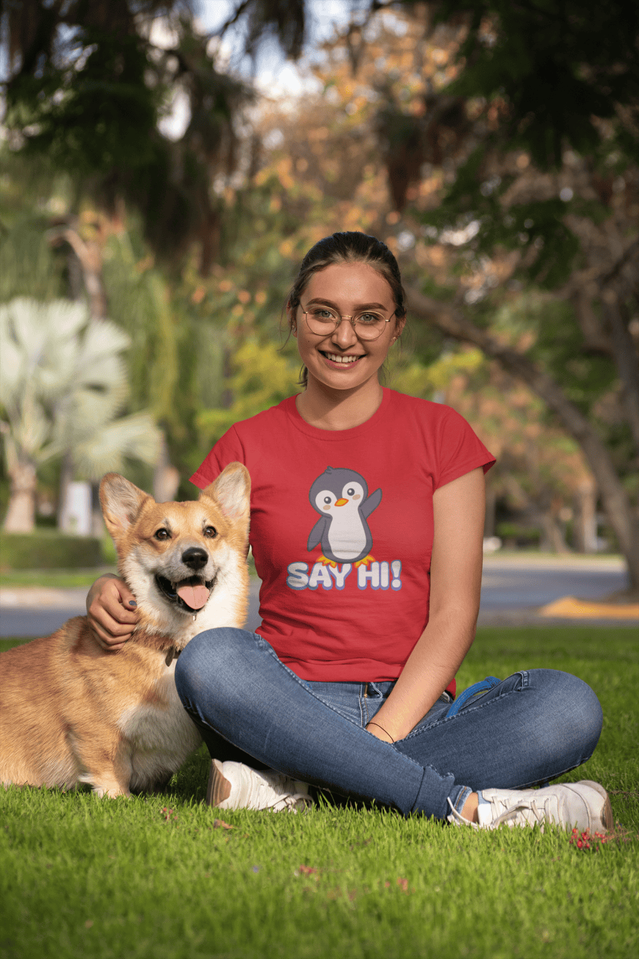 say hi half sleeve unisex cotton t shirt