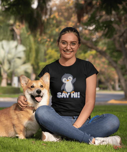 say hi half sleeve unisex cotton t shirt