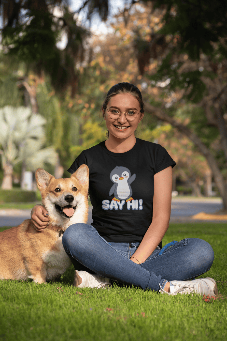 say hi half sleeve unisex cotton t shirt