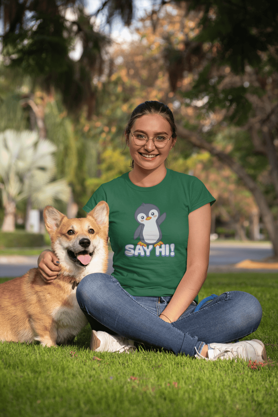 say hi half sleeve unisex cotton t shirt