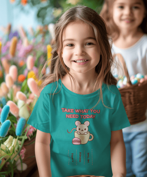 take what you need today round neck 100% cotton t shirt for kids