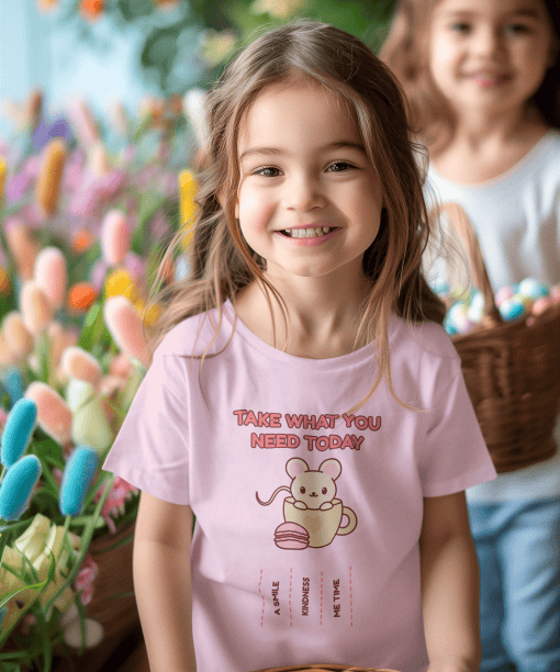take what you need today round neck 100% cotton t shirt for kids