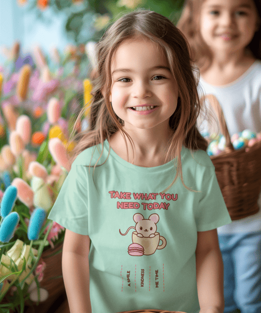 take what you need today round neck 100% cotton t shirt for kids