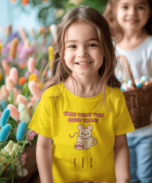 take what you need today round neck 100% cotton t shirt for kids