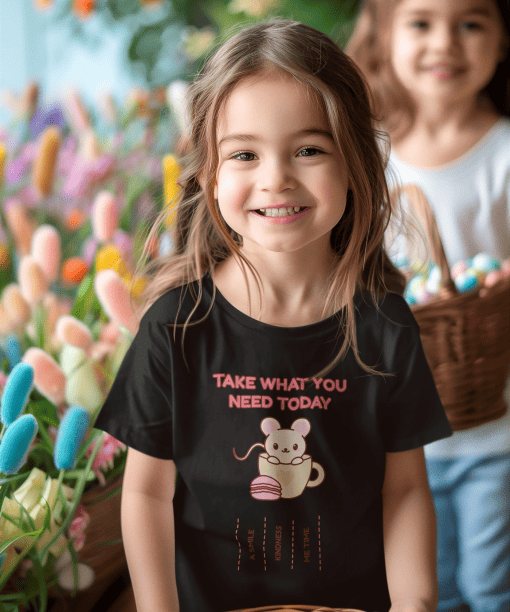take what you need today round neck 100% cotton t shirt for kids