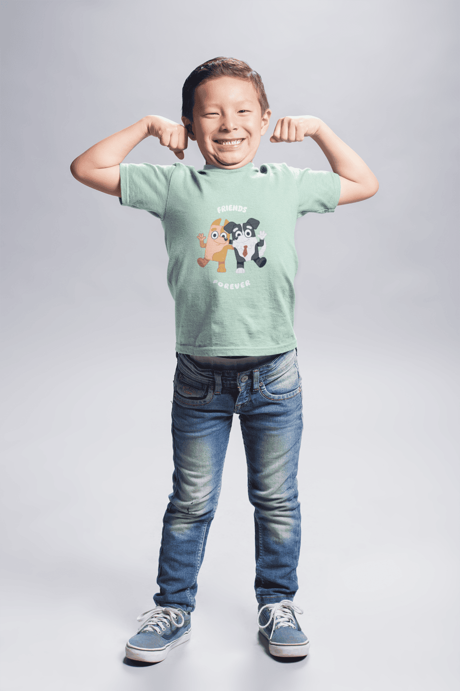 friends forever round neck 100% cotton t shirt for kids