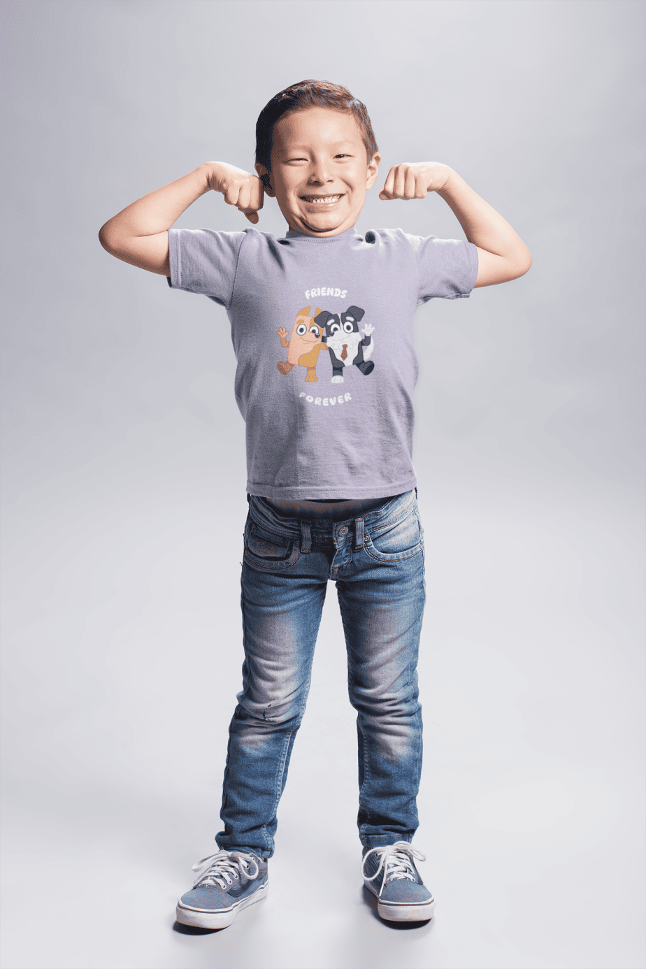 friends forever round neck 100% cotton t shirt for kids