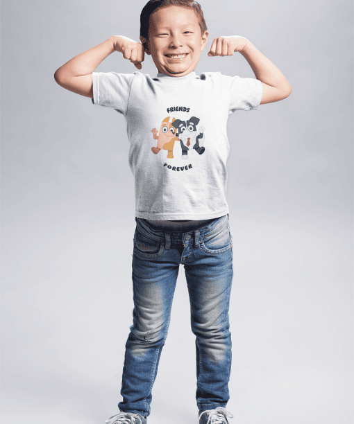 friends forever round neck 100% cotton t shirt for kids