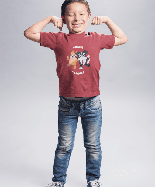 friends forever round neck 100% cotton t shirt for kids