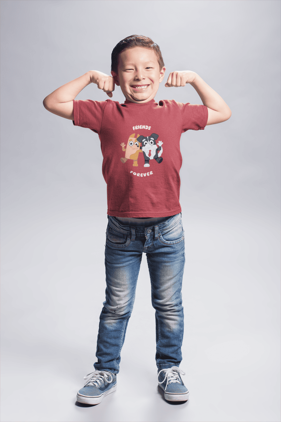 friends forever round neck 100% cotton t shirt for kids