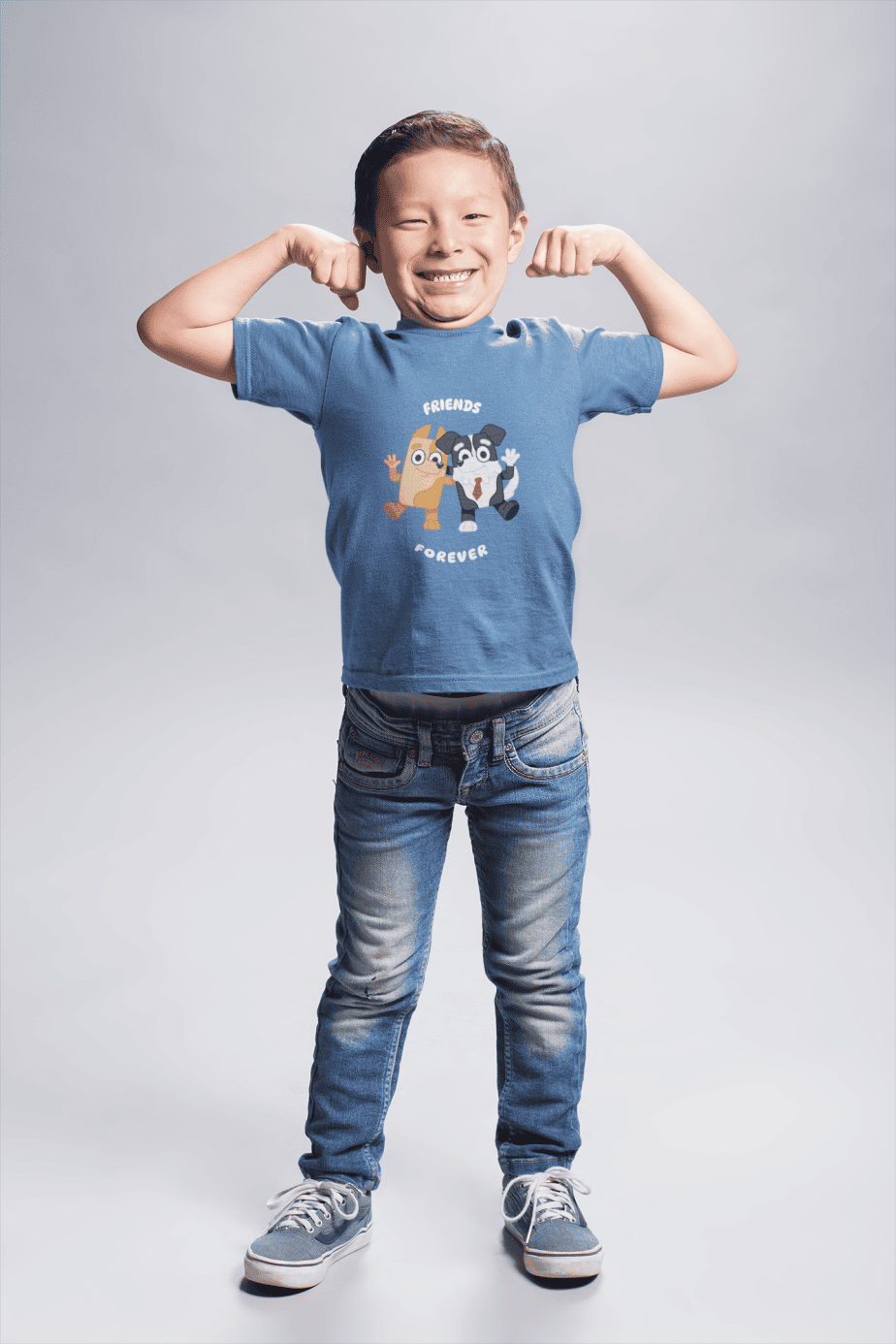 friends forever round neck 100% cotton t shirt for kids