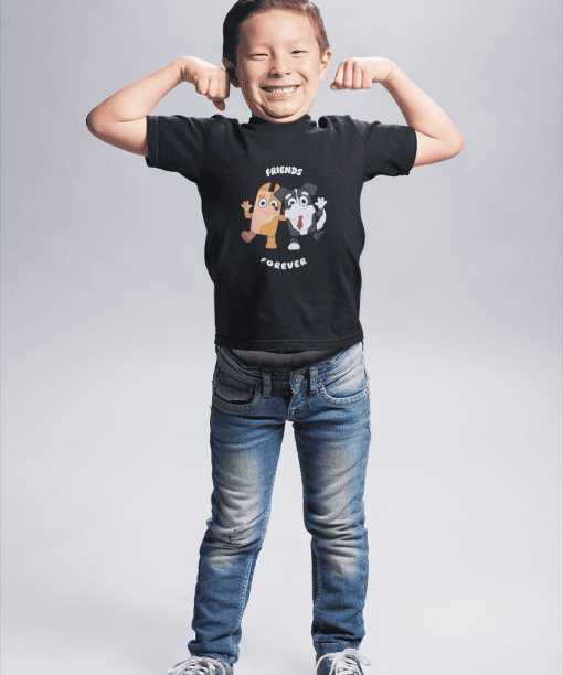 friends forever round neck 100% cotton t shirt for kids