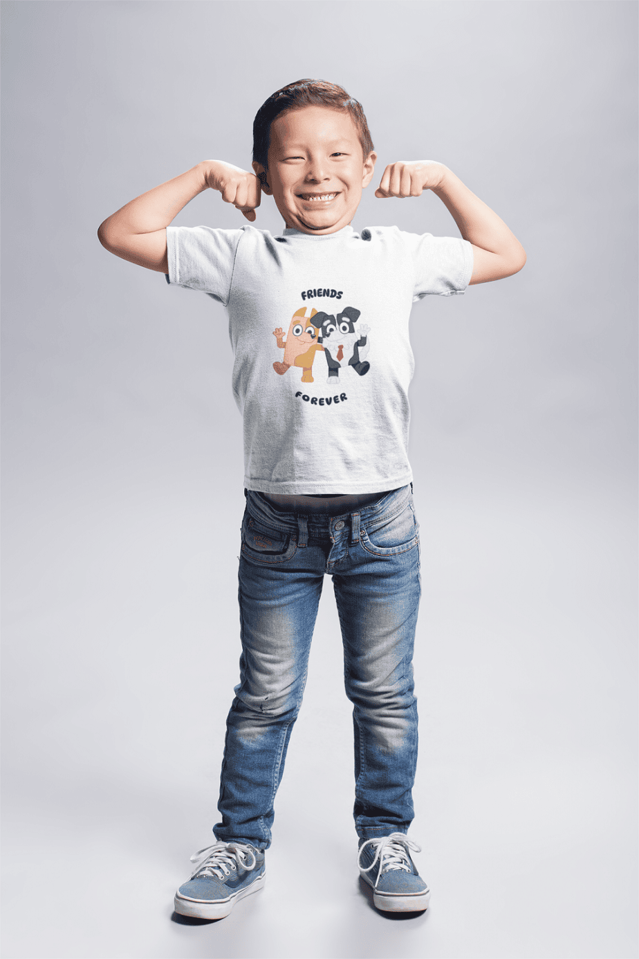 friends forever round neck 100% cotton t shirt for kids