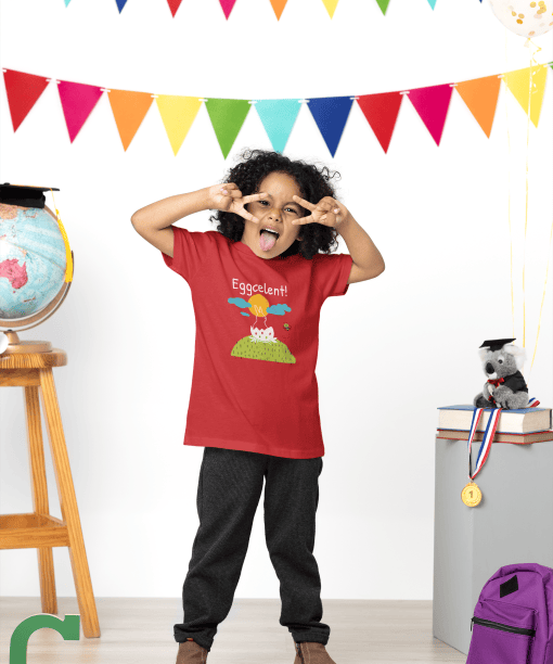 eggcelent round neck 100% cotton t shirt for kids