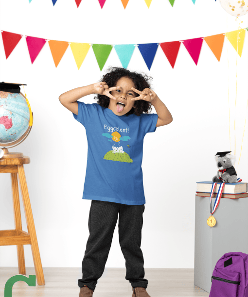 eggcelent round neck 100% cotton t shirt for kids
