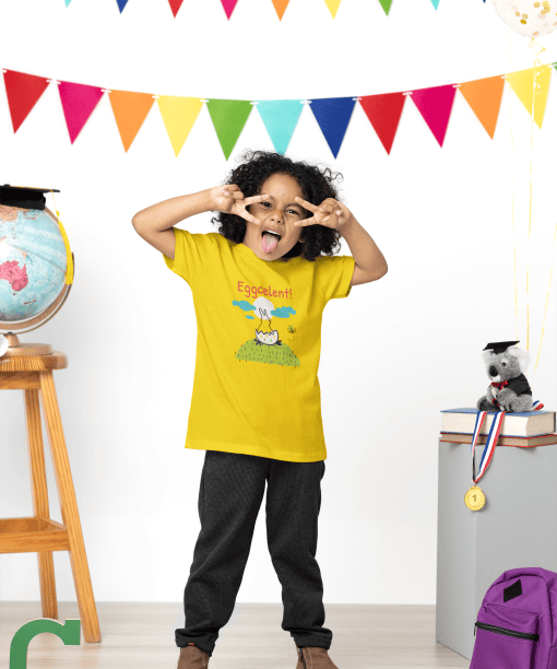 eggcelent round neck 100% cotton t shirt for kids
