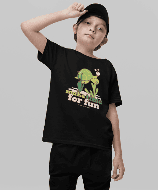 make time for fun round neck 100% cotton t shirt for kids