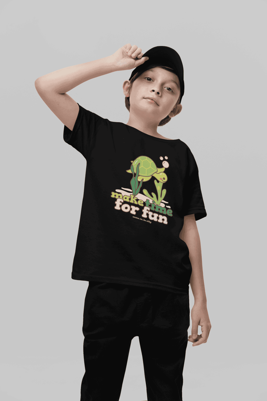 make time for fun round neck 100% cotton t shirt for kids