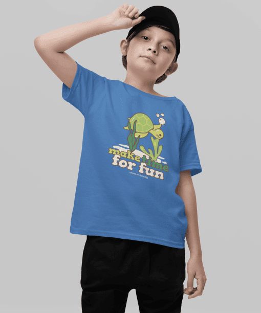 make time for fun round neck 100% cotton t shirt for kids